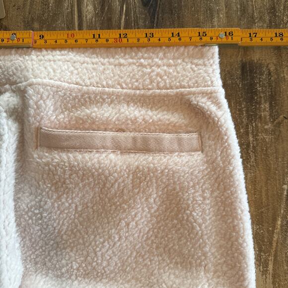 Patagonia Women Shearling Crops Relaxed Tapered Pants Cozy Fleece Lounge Pink M - Picture 9 of 9
